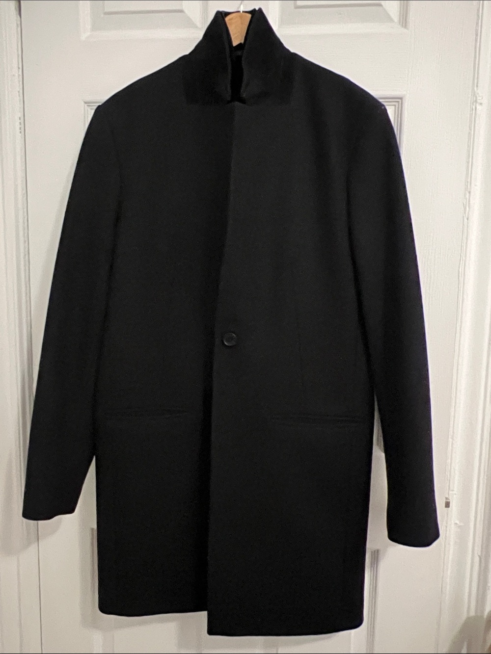 AllSaints Benton Double Closure Wool & Suede Coat